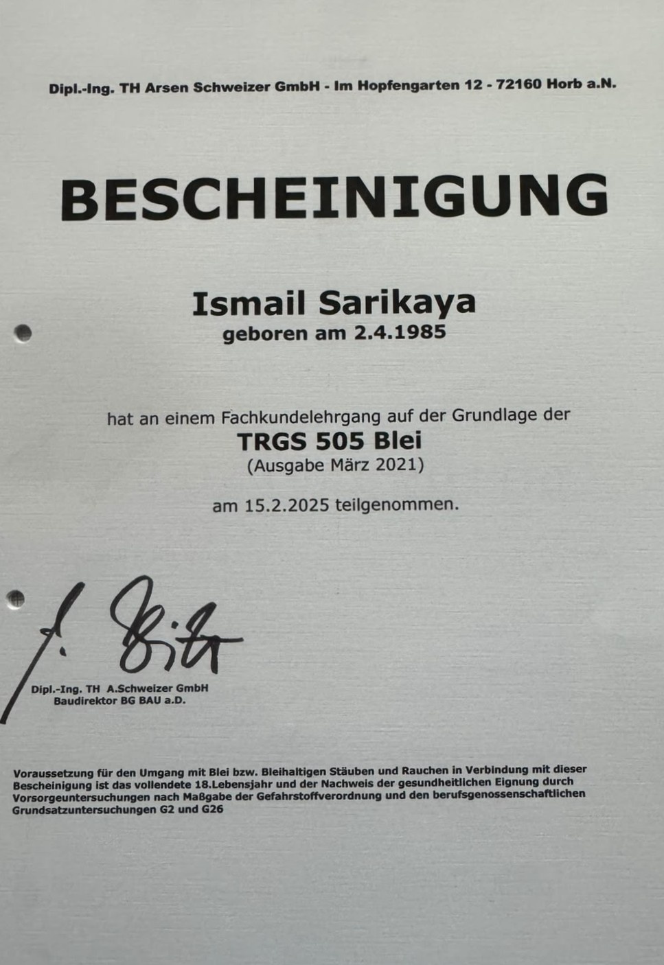 DGUV Regel 201-031